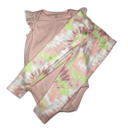 12-18 Girls Baby Gap Pale Pink Onesie w/Cap Sleeves, Nanette Baby Tie Dye Pants