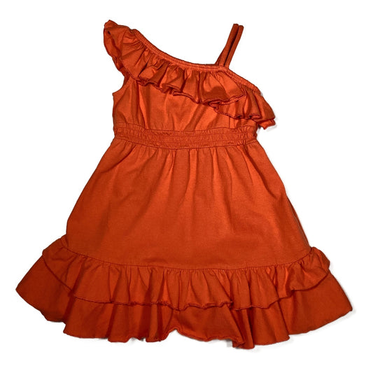12-18 Girls Baby Gap Orange Ruffled One Shoulder Dress