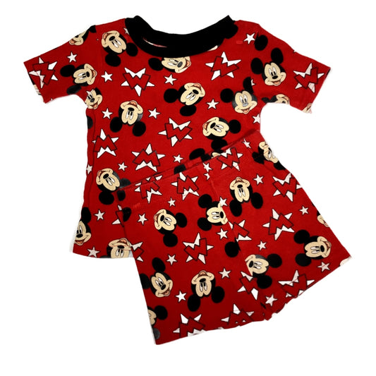 3T Boys Red 2 Piece Mickey Mouse Pajamas