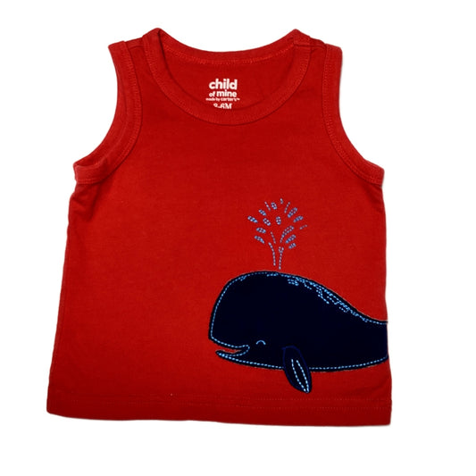 3-6 Boys Child of Mine Red Tank w/Whale