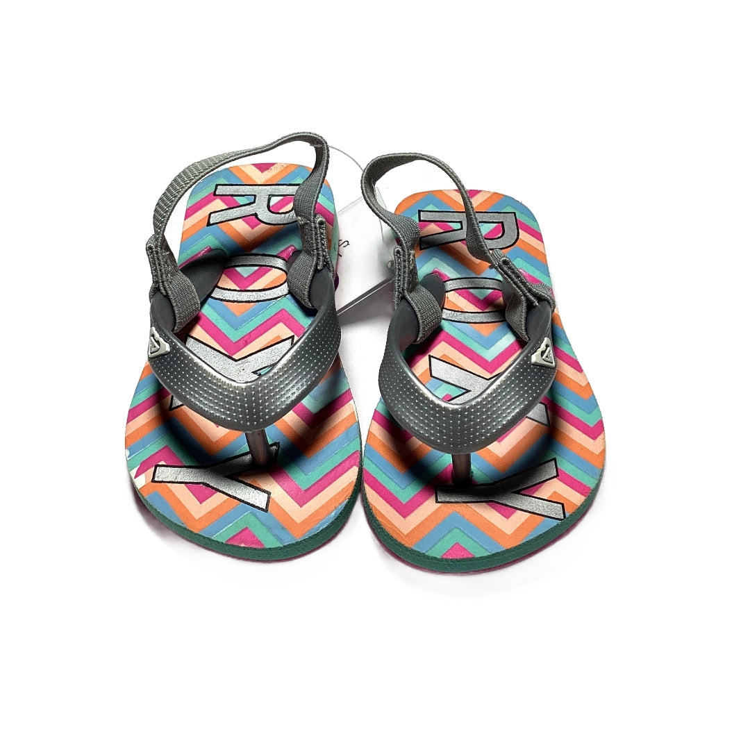 Size 5 Roxy Multicolored Flip Flops w/Heel Strap