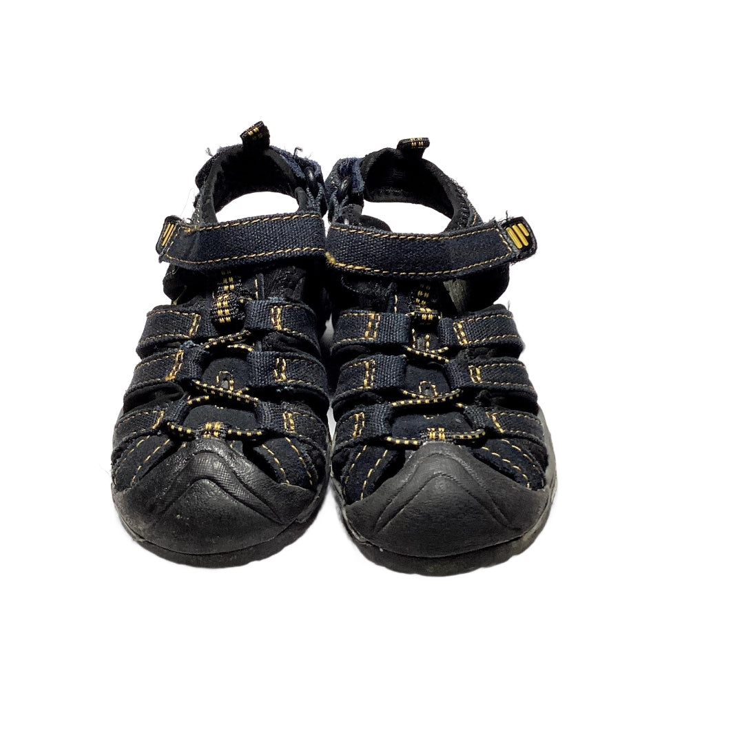 Size 7 Cherokee Black Velcro Closed Toe Sandals
