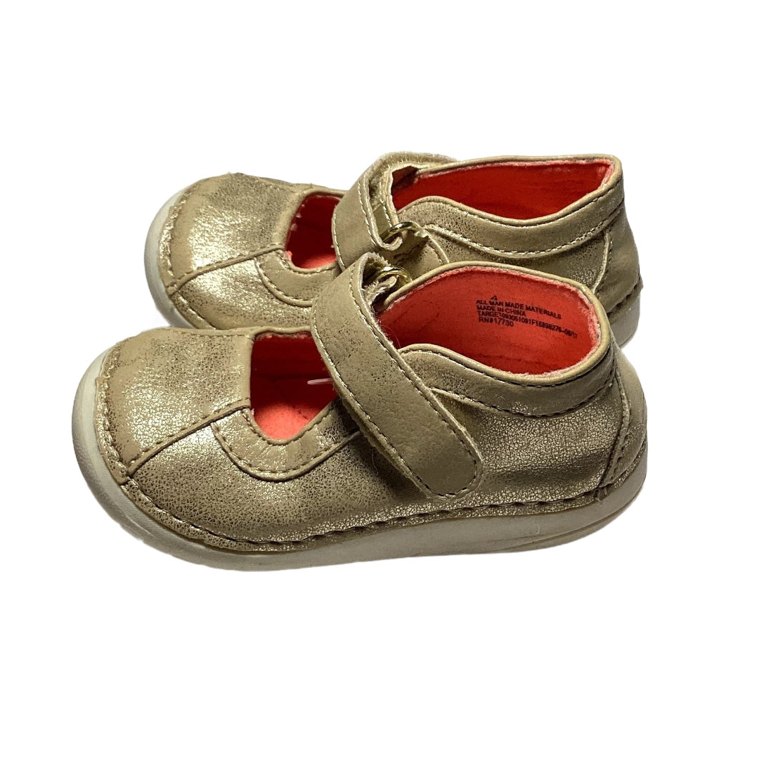 Size 4 Carter's Gold Velcro Sneakers