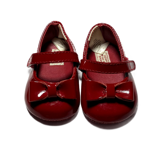 Size 1 Janie and Jack Red Leather Ballet Slippers w/Bow