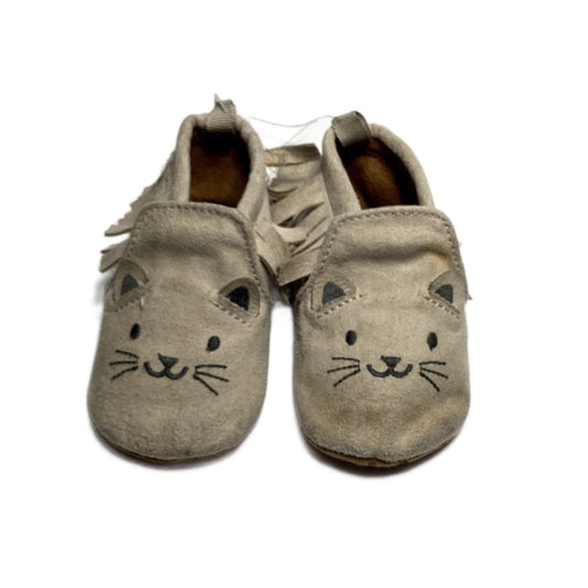 Size 2.5 Old Navy Taupe Moccasins w/Kitty Faces