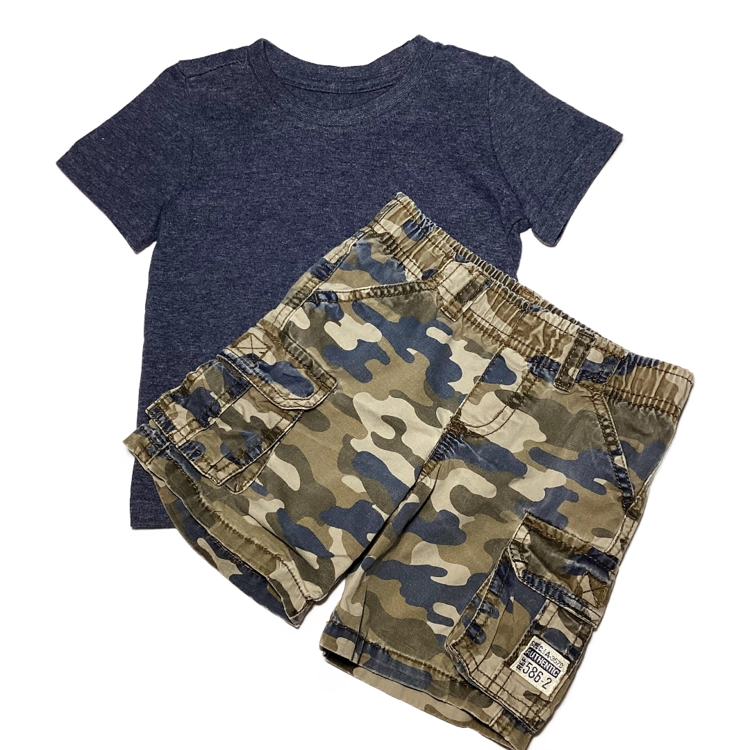 2T Boys Lee Blue Tshirt, Koala Kids Camo Shorts