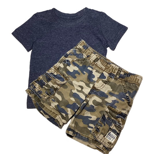 2T Boys Lee Blue Tshirt, Koala Kids Camo Shorts