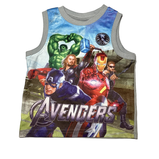 2T Boys Marvel Gray Avengers Tank Top