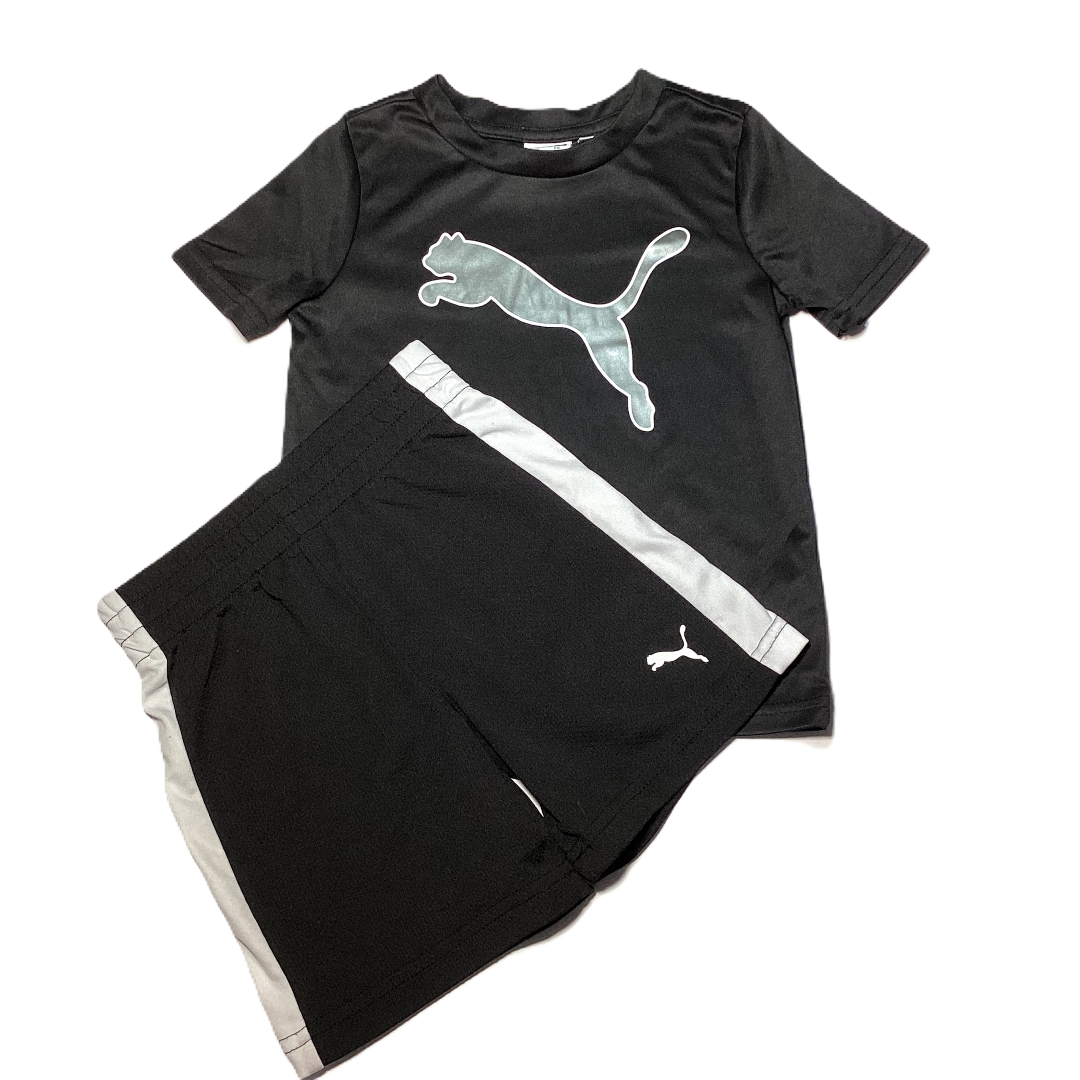 2T Boys Puma Black & Silver Athletic Set