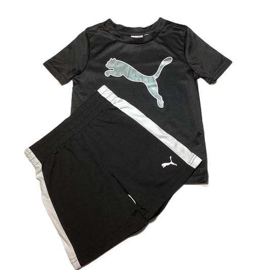 2T Boys Puma Black & Silver Athletic Set