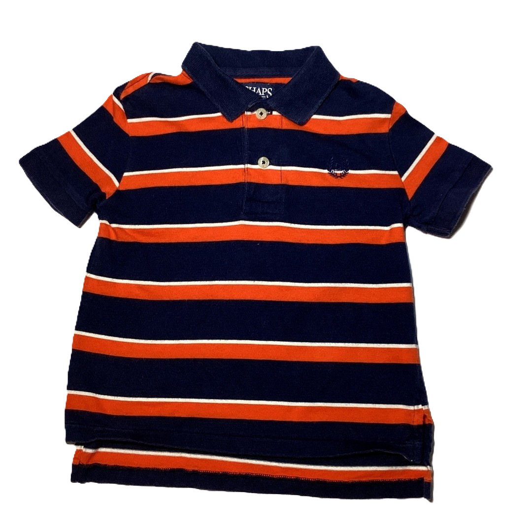 2T Boys Chaps Orange and Navy Polo Shirt