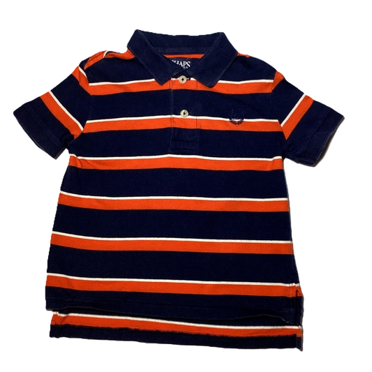 2T Boys Chaps Orange and Navy Polo Shirt
