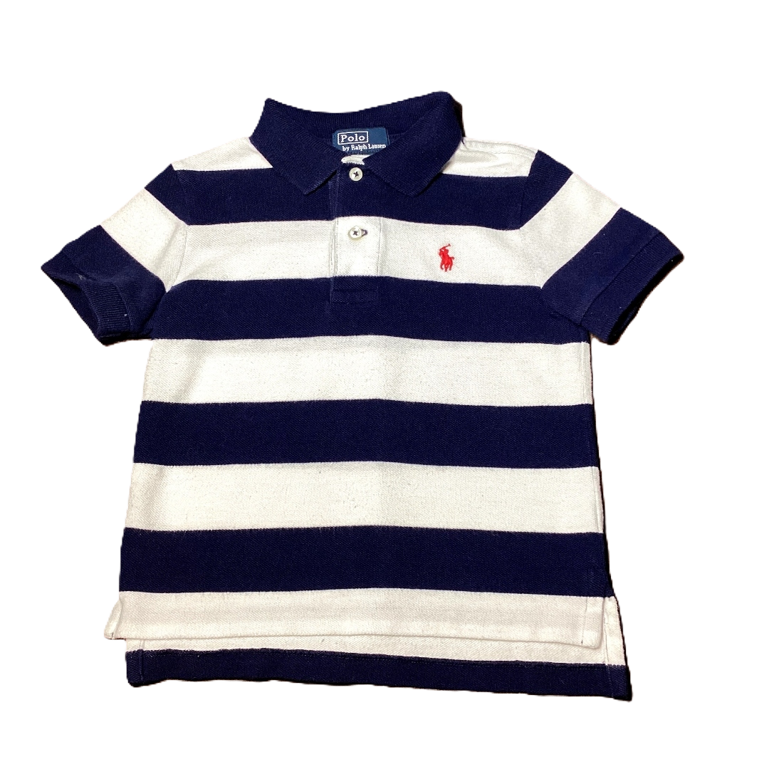 2T Boys Polo by Ralph Lauren White/Navy Stripe Polo