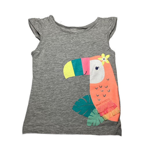 3T Girls  Carter's Gray Tank w/Neon Toucan