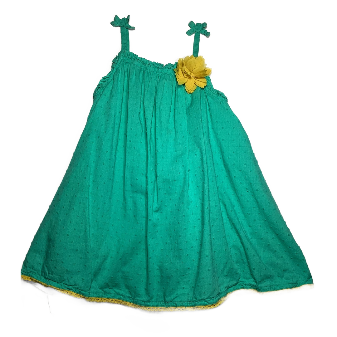 3T Girls  Genuine Kids Seafoam Green Dress w/Yellow Accents