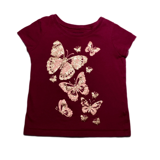 3T Girls  The Children's Place Magenta Tshirt w/Gold Butterflies