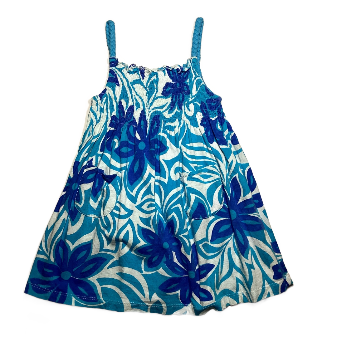 3T Girls  Island Beach Blue Tropcal Flower Dress
