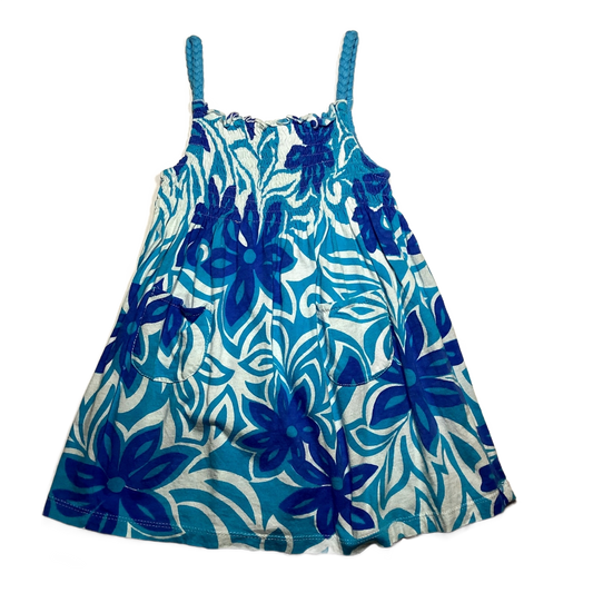 3T Girls  Island Beach Blue Tropcal Flower Dress