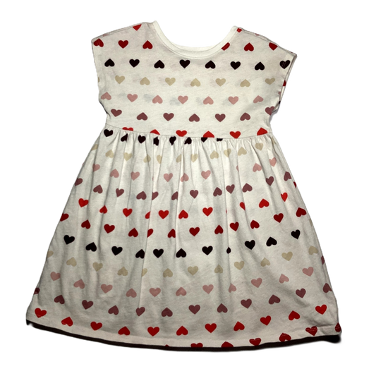 3T Girls  Old Navy Off White Dress w/Multicolor Hearts
