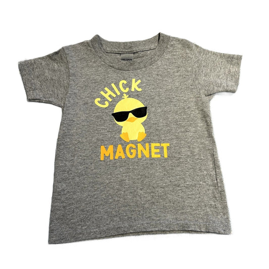 3T Boys Gildan Gray Chick Magnet Tshirt