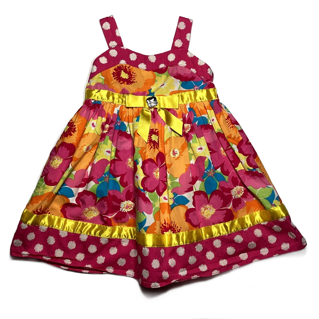 3T Girls  Youngland Hot Pink Tropical Flower Party Dress