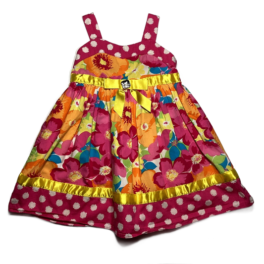 3T Girls  Youngland Hot Pink Tropical Flower Party Dress