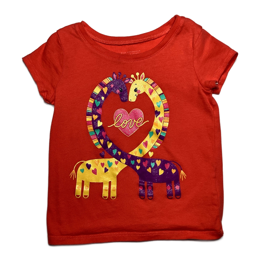 3T Girls  The Children's Place Dark Melon Giraffe Love Shirt