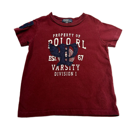 3T Boys Polo Burgundy Logo Tshirt