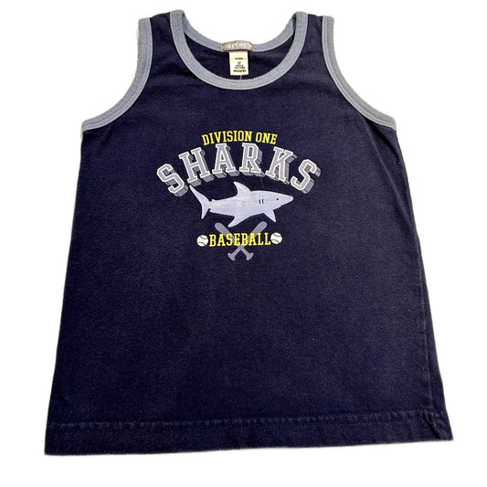 3T Boys Carter's Vintage Navy Division One Sharks Tank Top