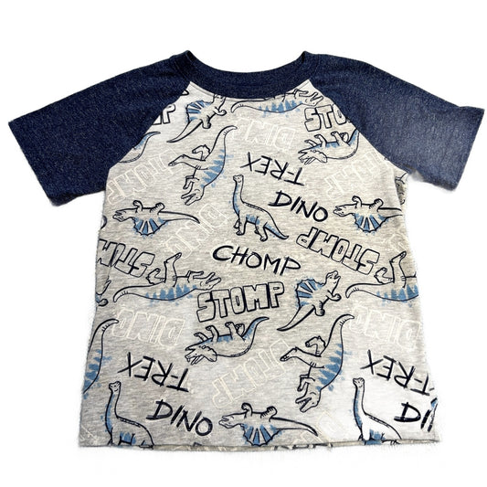 3T Boys Jumping Beans Dinosaur Tshirt With Blue Sleeves