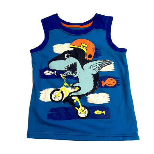 3T Boys Healthtex Bright Blue Shark On Bicycle