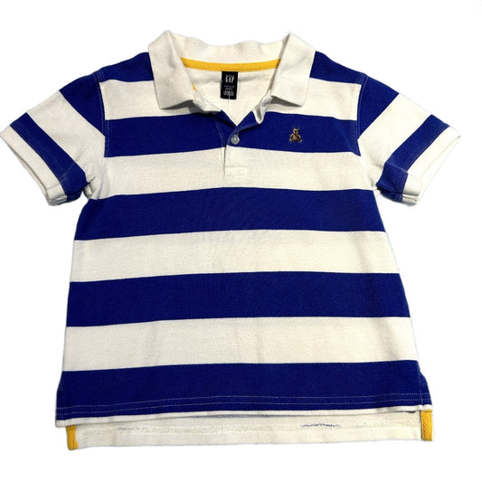 3T Boys Baby Gap White/Royal Blue Striped Polo