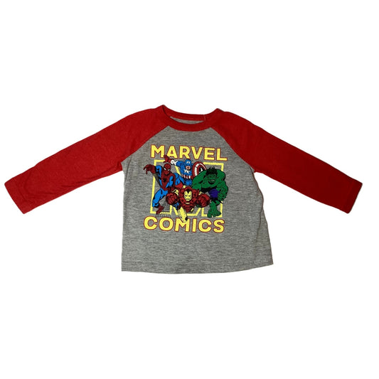 9-12 Boys Jumping Beans Gray/Red Marvel Comics Long Sleeve