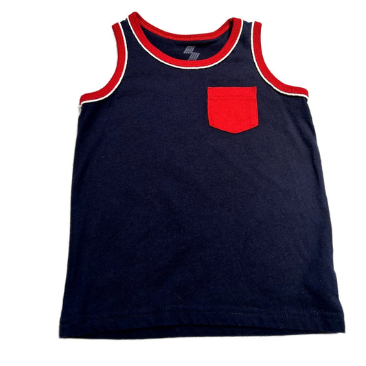 3T Boys Place Sport Navy/Red Tank Top