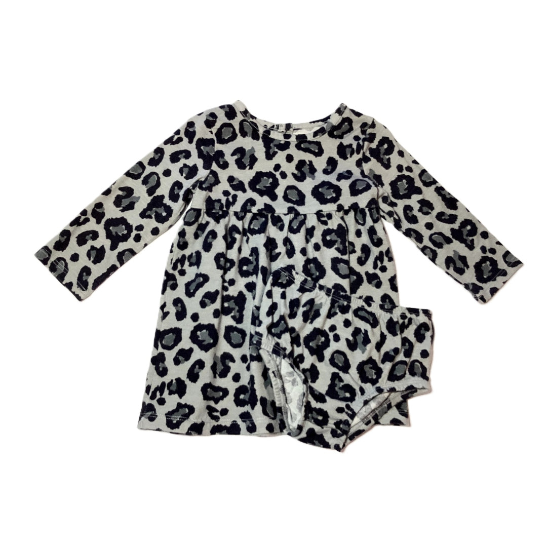 9-12 Girls Wonder Nation Gray/Black Leopard Print Dress w/ Bloomers