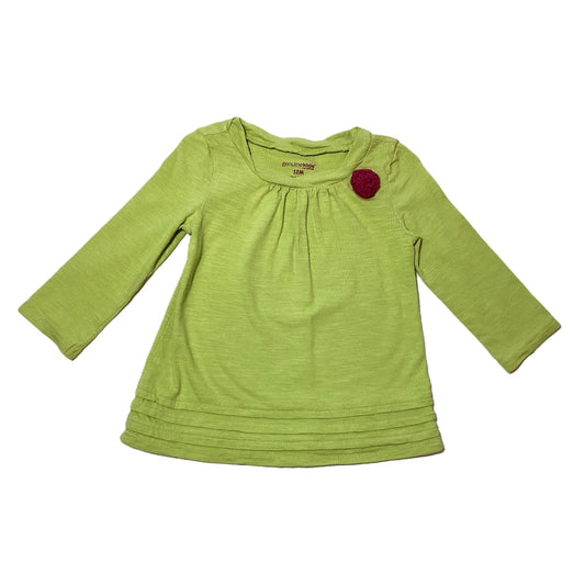 9-12 Girls Genuine Kids Green Long Sleeve w/Magenta Flower