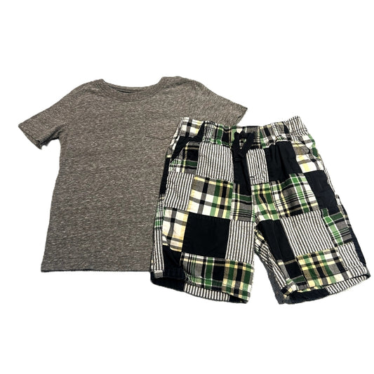 3T Boys Jumping Beans Gray Pocket Tshirt, Gymboree Plaid Shorts