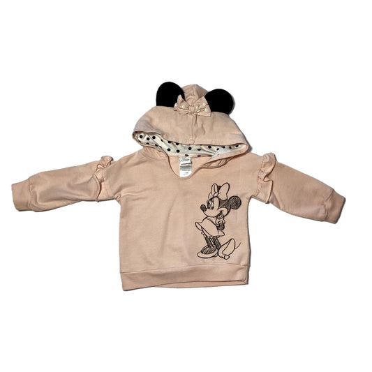 9-12 Girls Disney Baby Pink Minnie Mouse Ruffle Sweatshirt