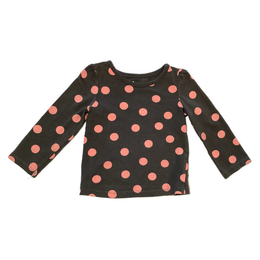 9-12 Girls Circo Gray/Pink Polka Dot Long Sleeve