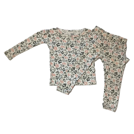 9-12 Girls Just One You White/Pink/Gray Leopard Print Pajamas