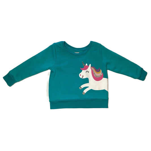 9-12 Girls Garanimals Turquoise Crewneck w/Unicorn