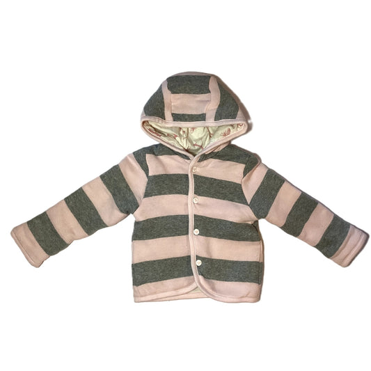 9-12 Girls Burt's Bees Baby Pink/Gray Quilted Jacket