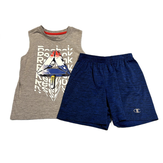 3T Boys Reebok Gray Logo Tank, Royal Champion Shorts