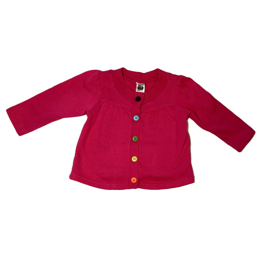 9-12 Girls Carter's Hot Pink Sweater w/Multicolored Buttons