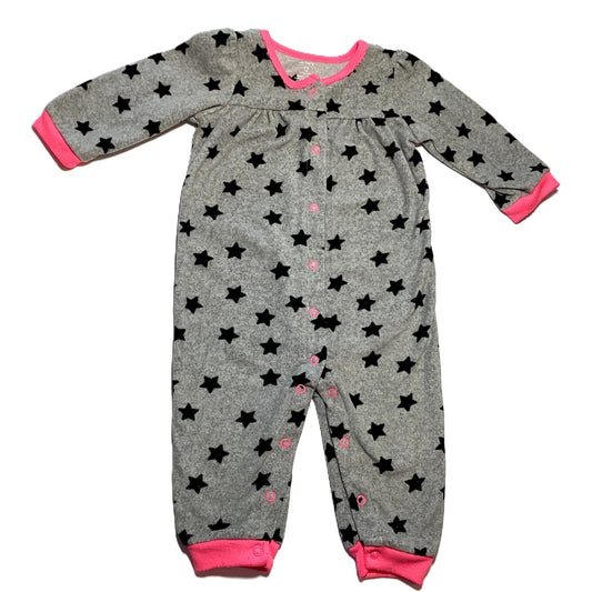 9-12 Girls Carter's Fleece Gray One Piece Outfit w/Stars