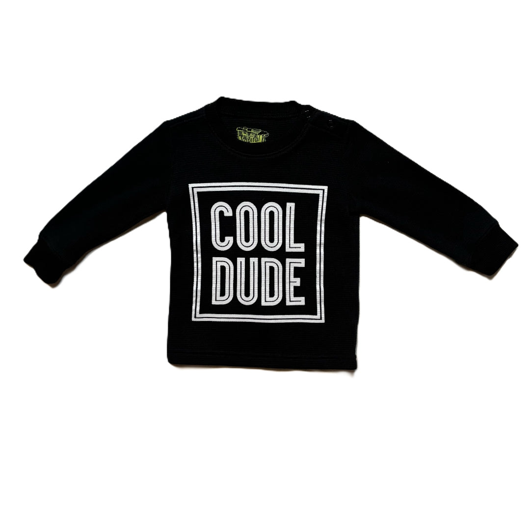 9-12 Boys Kapital One Long Sleeve Cool Dude Waffle T-Shirt