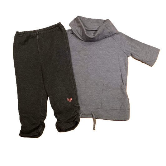 12-18 Girls Old Navy Charcoal Cowl Neck Tunic, Black "Denim" With Elastic Gathered Ankles