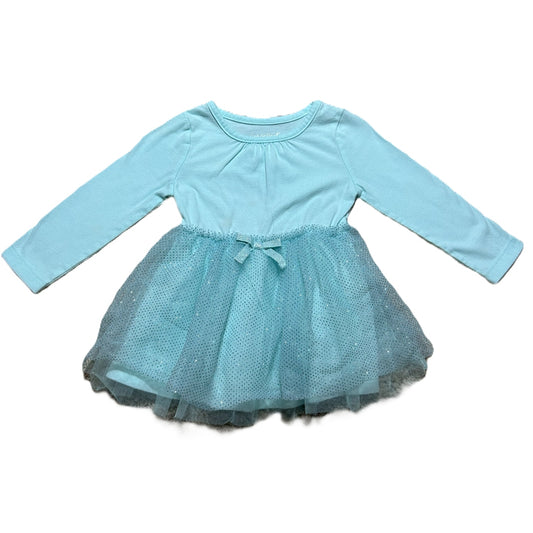 9-12 Girls Cat & Jack Light Blue Dress w/Glitter Tulle Skirt