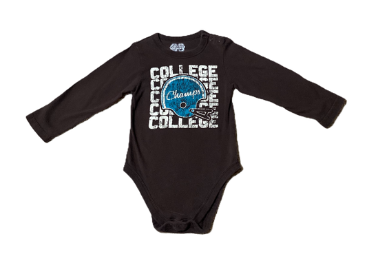 3T Boys The Children's Place Brown College Champs Long Sleeve Onesie