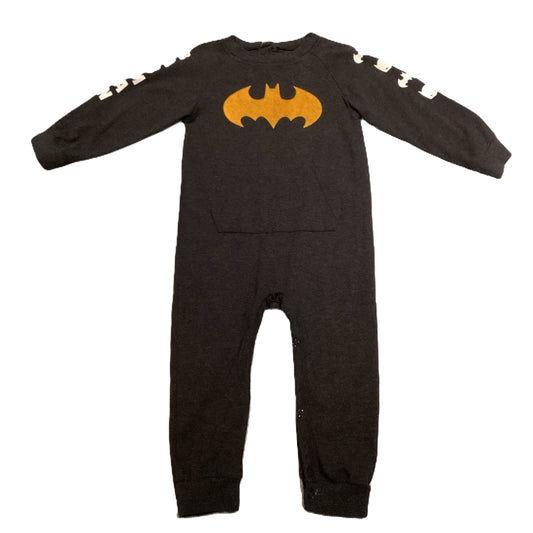 12-18 Boys Batman Charcoal One Piece w/Gold Bat Signal